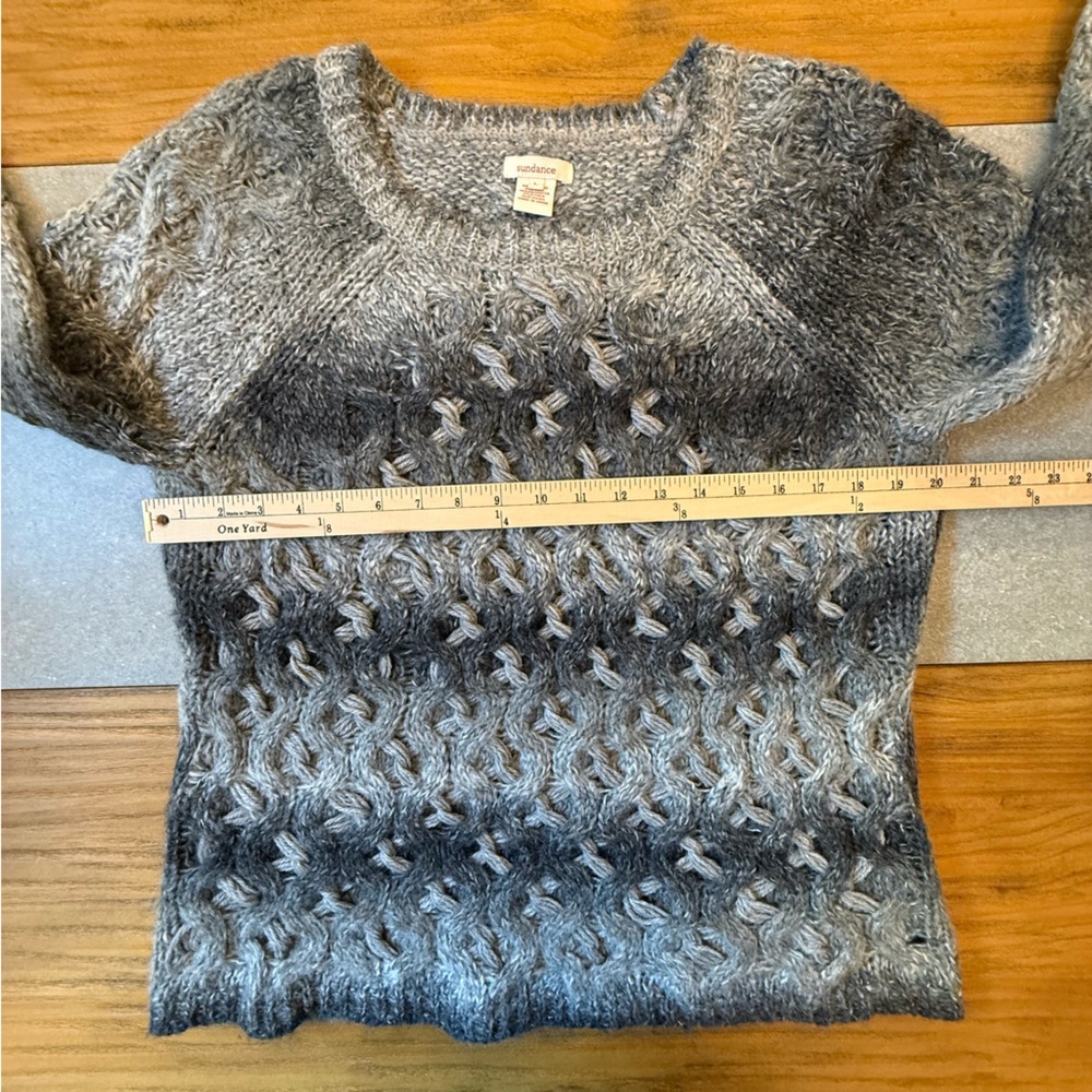 Sundance Gradient Gray Wool Blend Knit Sweater Size Large - Picture 10 of 11